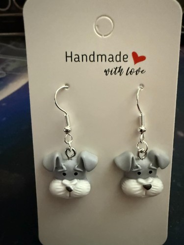 Schnauzer dog earrings - dog,