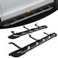 Aluminium Black & Silver Side Steps Bar Running Boards For Audi Q7 4M 2016-2023