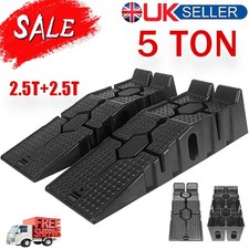 2X Heavy Duty 5 Ton 2.5+2.5 Ton Plastic Car Ramp Lifting Ramps 33cm Extra Wide