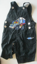 Zip Zap Black Cotton Truck Romper / Playsuit. Age 0 - 3 months.