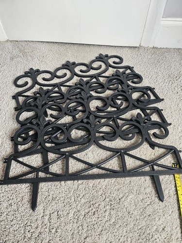 4pc black ornate garden fence - garden,