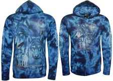 Tie Dye Hoodie Zip Up Wolves