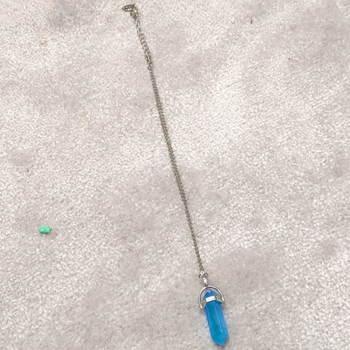 Blue bullet charm pendant - bullet,