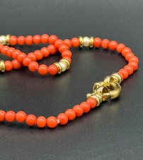 VINTAGE NATURAL CORAL NECKLACE 43 CM LONG GOLD PLATED CLASP