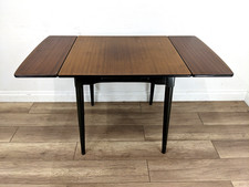 DINING TABLE MidCentury Extendable Mahogany Tabletop Scandi Retro Black Frame