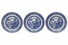 3x Blue Willow Plates Set