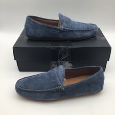 Allen Edmonds Super Sport Penny Loafers Suede Blue Mens Size 10.5 D New