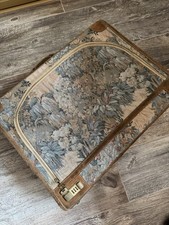 The French Company Vintage Luggage Suede Tapestry Bag Suitcase