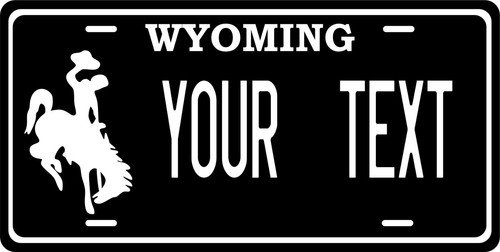 Wyoming black license plate - license,