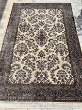 Indo America Sarough Rug Oriental Persian Rug Natural Virgin Wool Floral Design XL