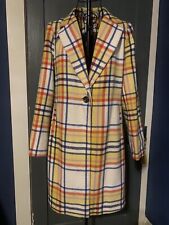 Dept 19 Yellow multi Mix Tartan Check Coat  Size 12