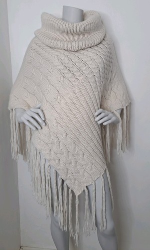Cable knit poncho cape - cape, with