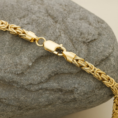 18ct gold mens byzantine - 18ct,