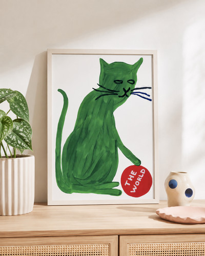 David shrigley funny green cat - david,