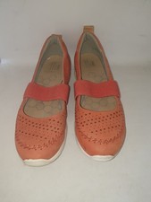 M&S Light As Air Memory Foam Ladies Trainers Sneakers UK 5 Orange Suede Shoes