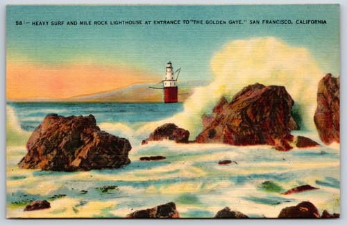 Postcard mile rock lighthouse - mile,