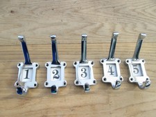 School Coat Hooks Cast Iron Chrome Ceramic No's Antique Shabby Chic Pack Of 5