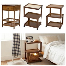 2/3 Tier Bamboo Side Table Bedside Table Book Telephone Coffee Table Plant Stand