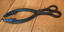 Vintage Brass Fire Tongs Open