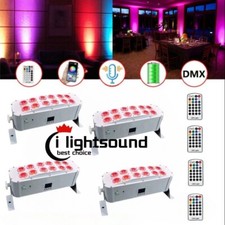 4pcDJ Cube Par Led Battery Stage Wash par  12X18w RGBWA UV White IR dmx Uplights