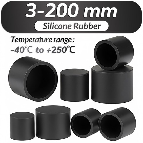 End cap black silicone rubber - cap,