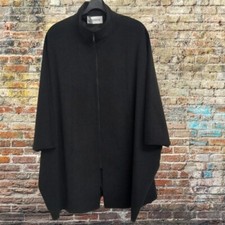 CHARCOAL WOOL & CASHMERE BLEND ZIP PONCHO CAPE, SIZE L, BRAND NEW 