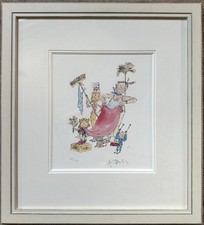 Quentin Blake 'Q is for Queen' Signed/Numbered/Framed Ltd Edition Print + COA