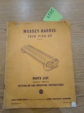 Massey Harris 703 B Pick Up 8 Foot  Parts List Operating Instructions
