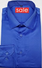 Royal Blue Silky Finish Shirt Long Sleeve For Men Long Sleeve Size S to 3xl