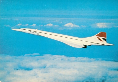 British concord plane postcard - concord,