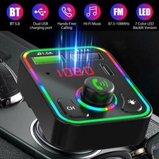 Car Wireless Bluetooth 5.0 FM Transmitter MP3 Player USB Car Charger Adapter UK