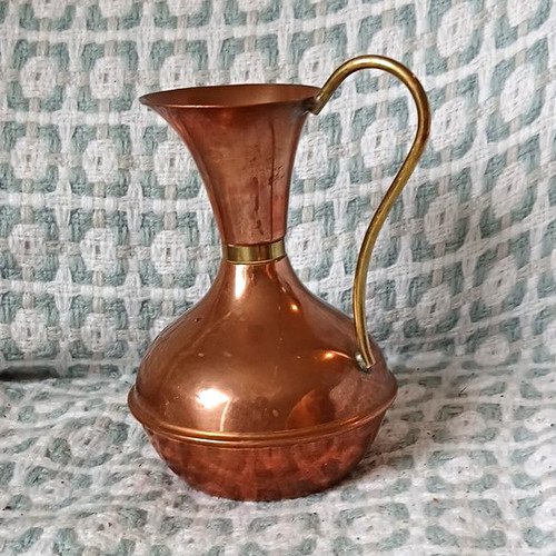 Copper jug vase urn with - vase/urn, brass
