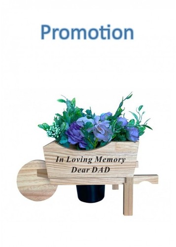 Dad wooden wheelbarrow - dad,