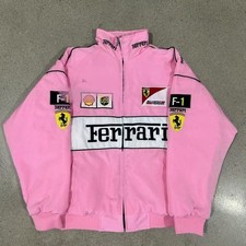 2025 Adult New F1 Racing Jacket FERRARI PINK Embroidered Cotton Padded