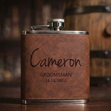 Personalized Brown Leather Hip