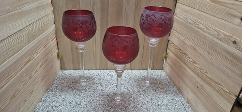 Red frosted glass candle - red,