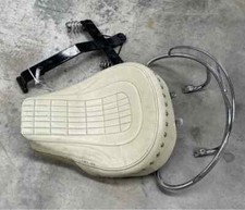 Harley Davidson Vintage White Original Leather Seat SHOVELHEAD PANHEAD Complete