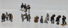 Vintage Metal Miniature Figures Drinking Reading Newspaper for Model Train
