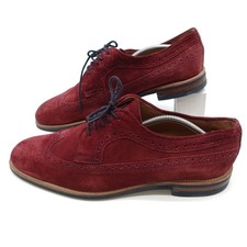 Charles Tyrwhitt Shoes Mens UK 11 Burgundy Brogues Wingtip Suede Leather Smart