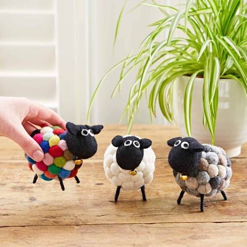 Felt sheep ornament cute new - felt,