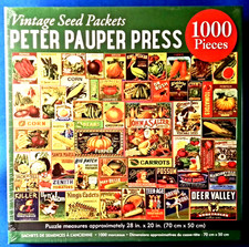 2021 Jigsaw Puzzle 1000 Pieces "Vintage Seed Packets" by Peter Pauper Press; New