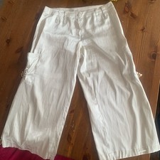 Vintage Silky Wide Leg Trousers Medium Cream / White Y2K