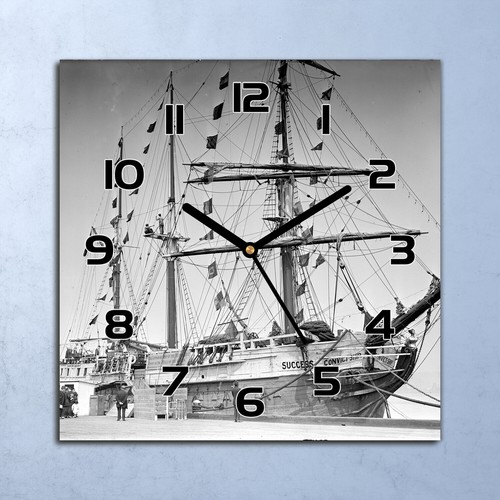 Glass wall clock - glass,