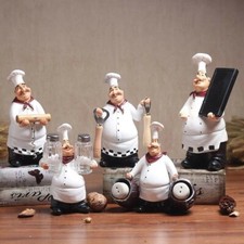 Faddish Vintage Kitchen Resin Chef Figures Statue Cake Shop Ornaments Room Decor