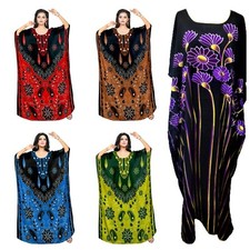  Free Size Kaftan Tunic Holiday Dress Beach Cover up fits 14,16,18,20,22,24
