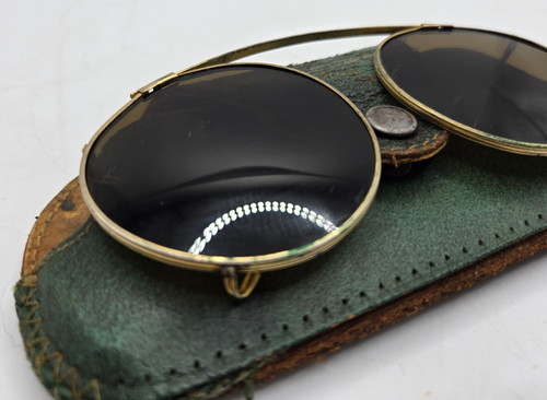 Vintage round lense clip - clip, on