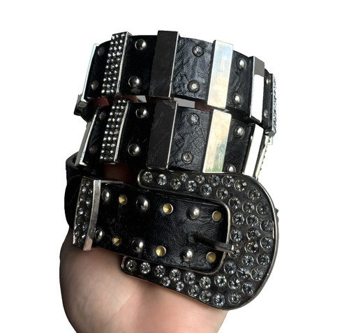 Y2k black studded - y2k,