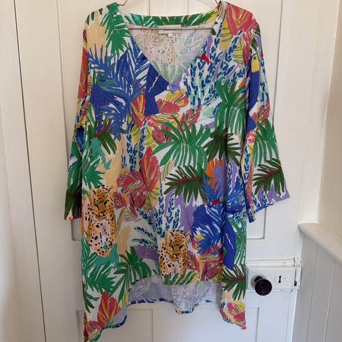 Sahara linen tropical print - linen,