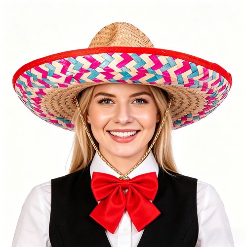 Straw sombrero hat - straw,