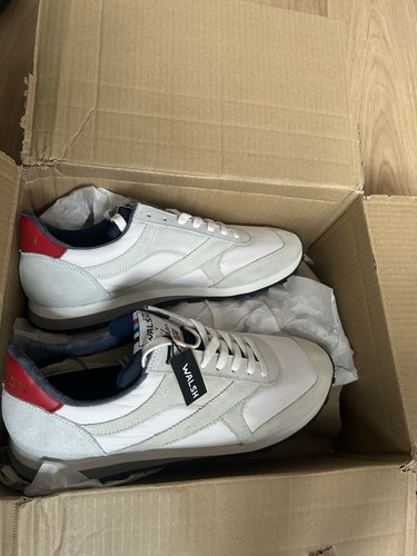 Walsh trainers white and red - walsh, trainers,